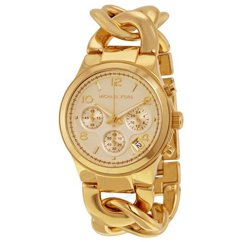 michael kors mk3131 gold tone link chain watch|Runway Gold.